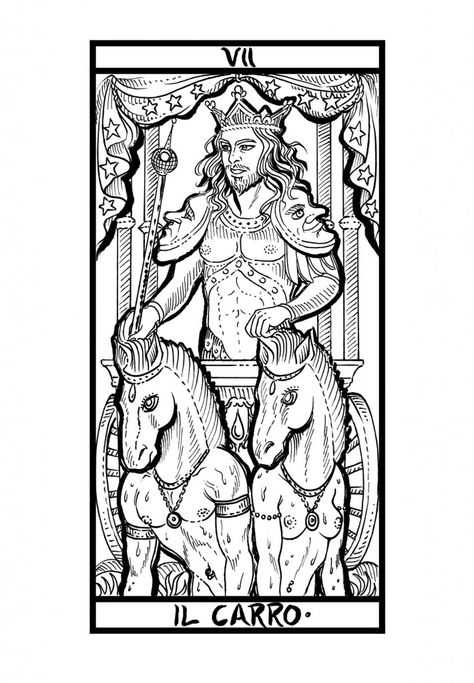 The Chariot Tarot Card, Chariot Tarot Card, Chariot Tarot, The Chariot Tarot, Tarot Cards Major Arcana, Marseille Tarot, Tarot Gifts, The Major Arcana, Major Arcana