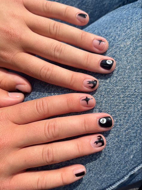 Fall Out Boy Nails, 8 Ball Nails, Boy Nails, Ball Nails, Nail Goals, 8 Ball, Funky Nails, Fall Out Boy, Girly Stuff