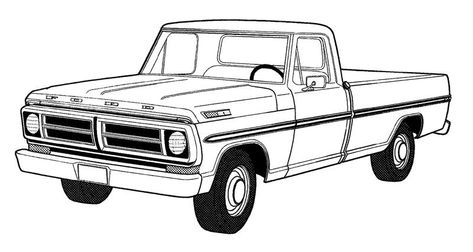 Truck Coloring Pages – coloring.rocks! Daven Gates, Truck Sketch, Ford 79, Truck Tattoo, Old Ford Truck, Black Spirit, Old Ford Trucks, Truck Coloring Pages, Cars Coloring Pages