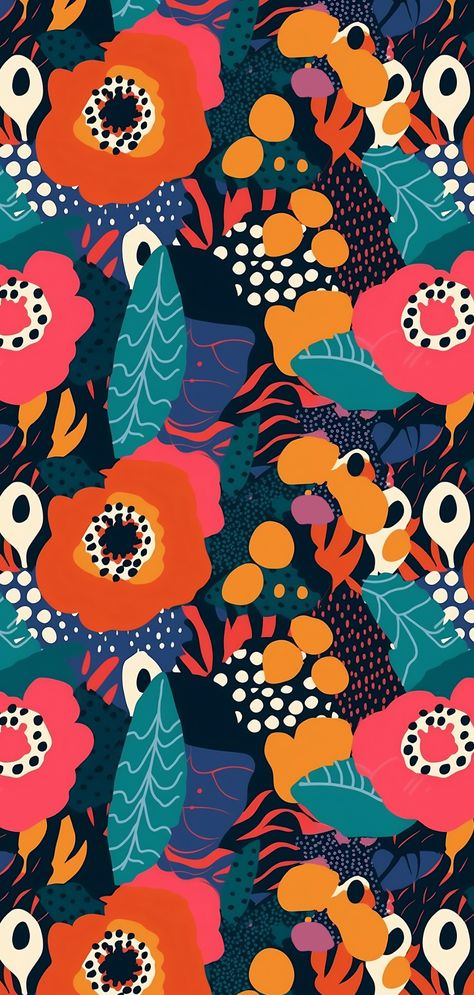 Bold Floral Pattern, Abstract Floral Print Pattern, Abstract Tropical Pattern, Vivid Artwork, Summer Patterned Digital Prints With Motifs, Stuart Davis, Patterns Flowers, Inspo Art, Abstract Elements