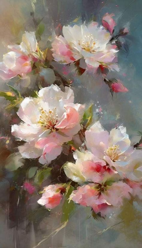 Spring blossoms by Willem Haenraet Abstract Flower Art, Wallpaper Nature Flowers, Watercolor Flower Art, Hur Man Målar, 수채화 그림, Flower Art Images, Watercolor Landscape Paintings, Creative Painting, Oil Painting Flowers