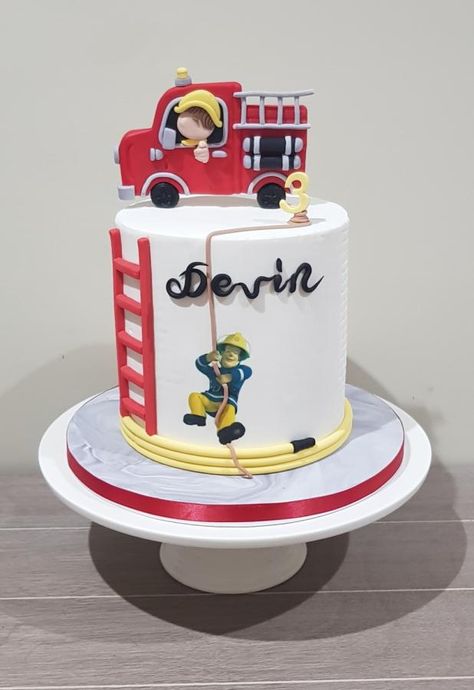 Fireman Sam Cake - cake by The Sweet Cake Artist Cake Fireman, Fireman Sam Birthday Cake, Firefighter Birthday Cakes, Fireman Sam Birthday Party, Fireman Sam Cake, Fire Engine Cake, Fire Fighter Cake, Fireman Cake, Fire Cake