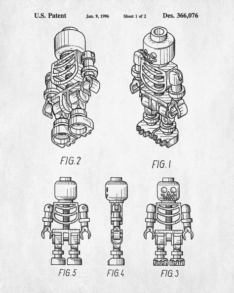 Lego Blueprint, Lego Tattoo, Nerdy Tattoos, Patent Application, Family Decals, Elements Tattoo, Skeleton Tattoos, Lego Craft, Childrens Wall Art