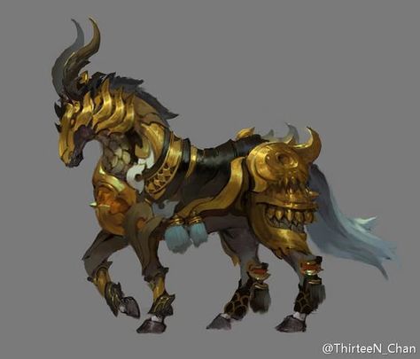 Robot Animal, Beast Creature, Horse Armor, Fantasy Horses, Fantasy Beasts, Creature Drawings, Fantasy Creatures Art, Creature Feature, Mythical Creatures Art