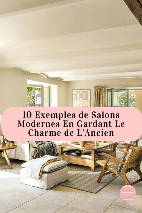 Les plafonds ondulés transforment ce salon et révèlent l'âme de cette maison rustique. L'utilisation de sols en pierre établit une connexion parfaite entre extérieur et intérieur, tout en préservant l'authenticité du cadre champêtre. 🍃🏡 #DécorRustique #IntérieurExtérieur #InspirationMaison Salons Cottage, Cottage