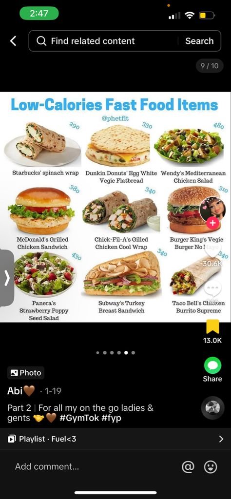 Low Cal Sandwiches, Low Calorie Fast Food, Seed Salad, Spinach Wraps, Chicken Flatbread, Cool Wraps, Fast Food Items, Low Cal, Chick Fil A