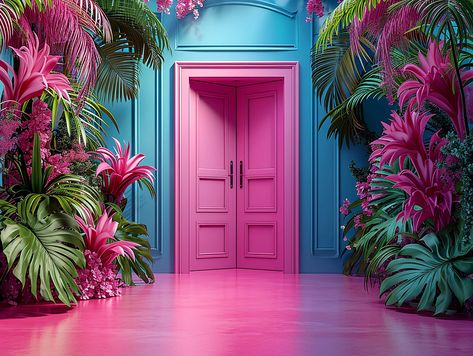 Palms Background, Disco Jungle, Studio Background Ideas, Palm Background, Studio Photography Backdrop, Baby Photography Backdrop, Restaurant Design Inspiration, Digital Photography Backgrounds, Door Backdrops