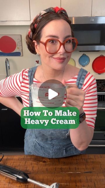 Mairym Monti Carlo on Instagram: "Making heavy cream is so easy! 🤯 Will you try it?   PS Yes, you can whip this cream. You need to get it super cold and then whip it. It won't be as gloriously fluffy as store-bought heavy whipping cream, so if this is for presentation, be warned. It doesn't have the same stabilizers, but  you’ll get body for sure. #easyrecipes #heavycream #milk #butter" How To Make Heavy Cream From Milk, How To Make Heavy Whipping Cream, Diy Heavy Cream, Making Heavy Cream, How To Make Heavy Cream, How To Make Whipped Cream, Whipping Cream Recipe, Homemade Whipping Cream, Make Heavy Cream