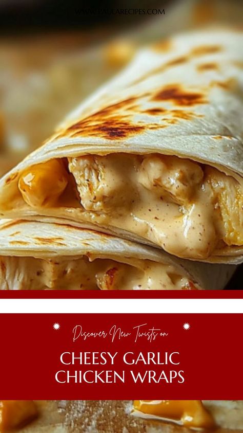 Wrap up your weeknight dinner with these cheesy, garlicky Chicken Wraps! Ready in minutes, packed with flavor. 🌟🍗 #QuickAndCheesy #GarlicChickenWraps #EasyPeasyMeals #CheesePlease #BusyNightDinners #FamilyMealFave #FlavorPacked #WrapItAndGo #MeltyCheeseVibes #SavoryAndSimple Cheesy Garlic Chicken, Garlicky Chicken, Garlic Sauce For Chicken, Satisfying Meals, Hearty Lunch, Creamy Garlic Sauce, Seasoned Chicken, Mozzarella Chicken, Savory Chicken