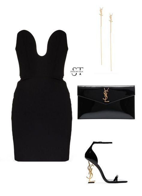 Ysl Clothes Aesthetic, Ysl Opyum Heel Outfit, Ysl Shoes Outfit, Ysl Pouch Outfit, Ysl Heels Outfit Dress, Opyum Ysl Heels Outfit, Saint Laurent Aesthetic Outfits, Ysl Dress Short, Saint Laurent Heels Outfit