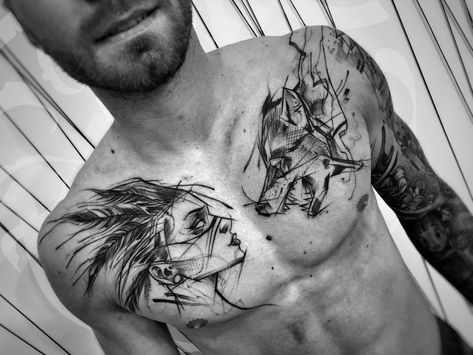 Bleach Tattoo, Sketch Tattoos, Graphic Sketch, Wolf Tattoo Sleeve, Wrist Tattoos For Guys, Tattoo Inspiration Men, Pieces Tattoo, Nordic Tattoo, Wolf Tattoo Design