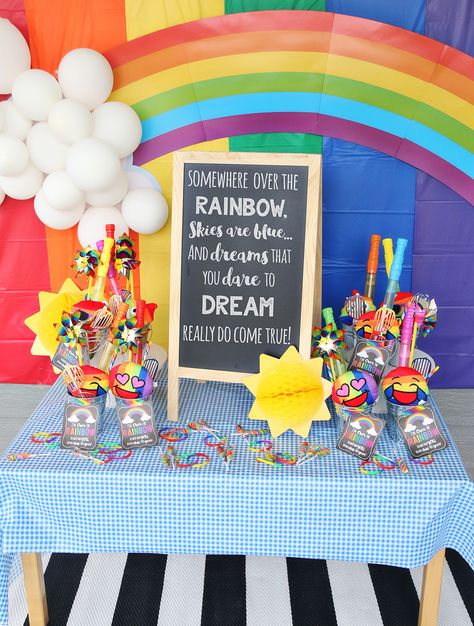 Pre K Graduation Themes Cute Ideas, Rainbow Theme Prek Graduation, Rainbow Preschool Graduation Theme, Kinder Graduation Party Ideas, Our Future Is So Bright Graduation, Graduation Theme Preschool, Vpk Graduation Party Ideas, Graduation Party Ideas Kindergarten, Kindergarten Promotion Ideas