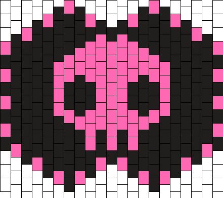 Goth Kandi Pattern, Kuromi Kandi Pattern, Kandi Mask Pattern, Kuromi Kandi, Kandi Patterns Templates, Kuromi Skull, Goth Kandi, Kandi Mask Patterns, Kandi Mask