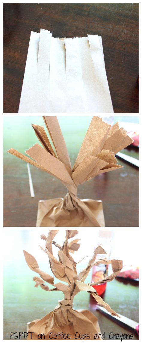 Paper Bag Tree Craft for Kids Paper Bag Tree, Creative Activities For Toddlers, Trees Craft, Autumn Themed Activities, Paper Bag Flowers, Making Decorations, Spring Lessons, Princess Crafts, Thankful Tree