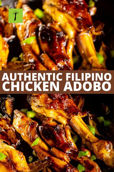 Chicken Adobo Recipe (Authentic Filipino) Filipino Adobo Chicken, Philapino Recipes, Chicken Adobo Recipe Easy, Vikalinka Recipes, Phillipino Food, Filipino Adobo, Chicken Adobo Recipe, Filipino Chicken Adobo, Easy Filipino Recipes