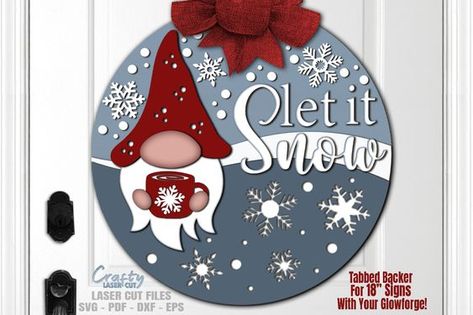 Gnome Door Hanger SVG - Laser Cut Files - Christmas SVG - Gnome SVG - Snowflake Svg - Coffee Svg - Front Door Sign - Glowforge Files Laser cut files #lasercutfiles laser cut files svg #lasercutfilessvg laser cut 3d files #lasercut3dfiles pattern #pattern  patterns #patterns templates #templates 5.584 Wood Gnomes Diy, Christmas Door Signs, Gnome Welcome Sign, Winter Classroom Door, Gnome Door Hanger, Circle Signs, Snowflake Svg, Hanger Ideas, Door Hanger Svg