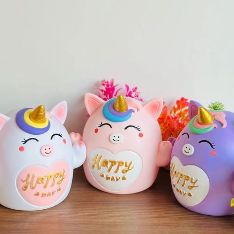 *Premium quality 3d vinyl coated unbreakable unicorn piggy bags* - Size : 17*20cm - ⁠Viynl coated unbreakable - ⁠Box packing - ⁠2 design *Price - 499 + 60 ship* Customization - 50 extra 2 pc can go in 1 kg ship [Unicorn, piggy bank, saving box, money box, saving bank for kids, kids piggy bank, quirky stuffs, cartoon money saving bank, return gift,for kids, for birthday, return gift favours, gift for, toys for kids, kids toys, toys shop, trending toys, Toy Store, Chennai toys, coimbatore toys] Cartoon Money, Unicorn Piggy Bank, Bank For Kids, Return Gifts For Kids, Trending Toys, 3d Vinyl, Savings Box, Toys Toys, Return Gift