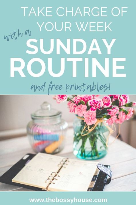 Sunday Routine to Take Charge of Your Week | The Bossy House. Get your head in the game for the week with a Sunday routine! Batch your essential chores and simplify your Sunday so you can enjoy your weekend and still be ready for Monday. Visit the Bossy H Block Schedule, Baby Wise, Block Scheduling, Sunday Routine, Homeschool Schedule, Routine Planner, Enjoy Your Weekend, Homeschool Planning, Time Management Tips