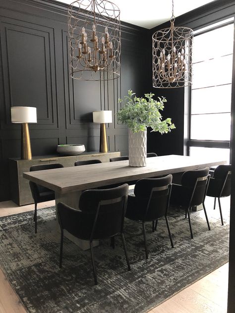 All The Paint Colors In Our Home - The House of Silver Lining Bruxworth Dining Room, French Townhouse, White Interior Paint, Townhouse Interior, Ceiling Details, Scandi Decor, Hearth Room, Dining Room Ideas, Black Walls