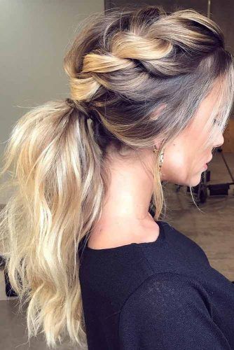 Voluminous Braided Ponytail | Hairstyles | Comfortable Hairstyles | #hair #hairstyles #unsoshl #fashion #funky #introverted | www.unsoshl.com Side Twist, Mother Of The Bride Hair, Twist Ponytail, Peinados Recogidos, Wedding Guest Hairstyles, Cool Braid Hairstyles, Effortless Hairstyles, Work Hairstyles, Easy Hair