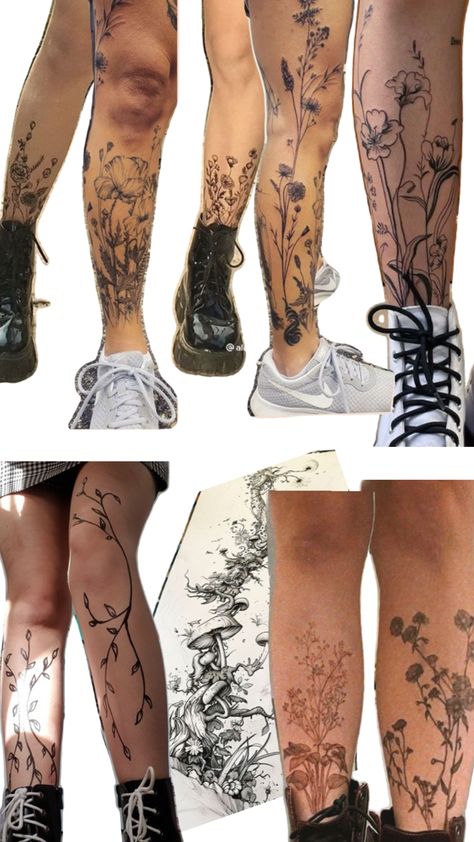 Thigh Piece Tattoos, Flower Leg Tattoos, Tattoos To Cover Scars, Framed Tattoo, 4 Tattoo, Cute Little Tattoos, Different Tattoos, Knee Tattoo, Art Tattoos