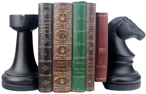 Bookends Decor, Unique Bookends, Diy Bookends, Chess Gifts, Decorative Bookends, Rustic Traditional, Book Ends, Wooden Books, Bookshelves Diy