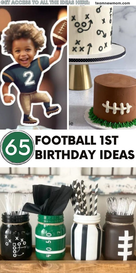 football 1st birthday ideas First Birthday Party On A Budget, Touchdown To One Birthday, Football 1st Birthday Party Smash Cakes, Baby’s 1st Birthday Party Themes, First Down Birthday Food, First Down 1st Birthday Party, First Year Down Football Birthday Party, Rookie Of The Year Football First Birthday, Tailgate First Birthday Party