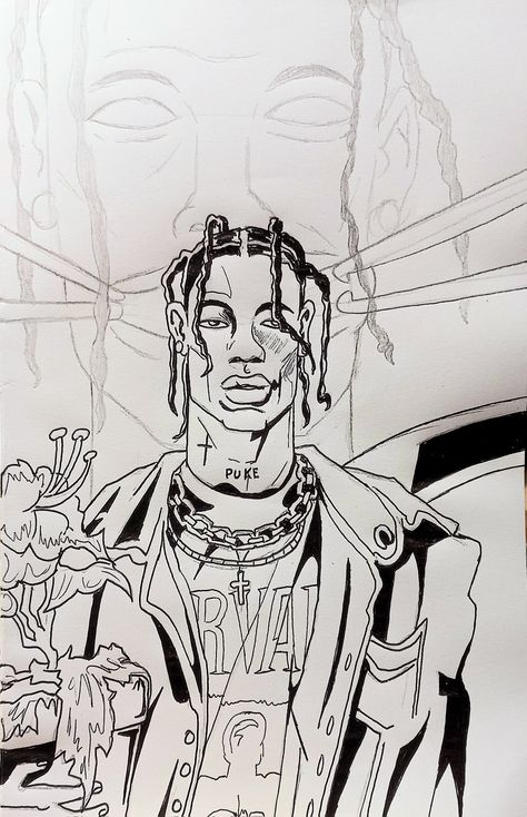 Travis Scott Drawing, Doodle Art Drawing, Graffiti Drawing, Travis Scott, Art Drawing, Doodle Art, Graffiti, Coloring Pages, Art Drawings