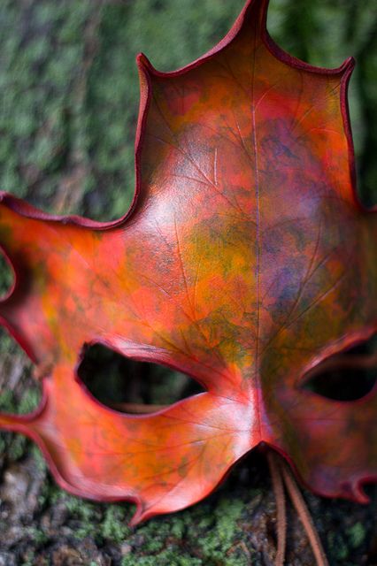 This is a beautiful leather mask that has a smooth texture but also has a nice edge that folds inward. Leather Mask, Masquerade Masks, Fantasy Magic, Masks Masquerade, Porcelain Art, Beltane, Masquerade Ball, Art Installation, Leaf Art