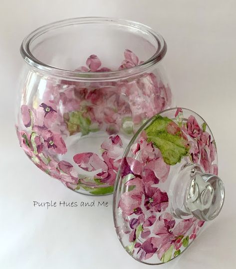 Napkin Flowers, Dishwasher Safe Mod Podge, Decoupage Jars, Decoupage Tutorial, Decoupage Decor, Mod Podge Crafts, Decoupage Glass, Napkin Decoupage, Decoupage Napkins