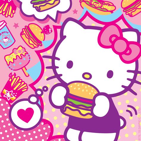 Hello Kitty Likes Cheeseburgers Kitty Wallpaper, Hello Kitty Wallpaper, We Heart It, Hello Kitty, Kitty, Lost, Pink