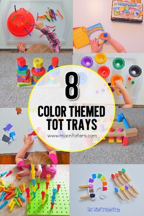 These color themed tot school trays are great for fine motor practice for the littlest learners. Toddlers and preschoolers will enjoy learning their colors with these hands on learning activities. Learning through play is the best way to learn for toddlers and preschoolers. Each new color tot tray became my new favorite. Hands On Learning Activities, Tot Trays, Fine Motor Practice, Play Based Learning Activities, Indoor Activities For Toddlers, Fine Motor Activities For Kids, Fun Activities For Toddlers, Preschool Colors, Toddler Education