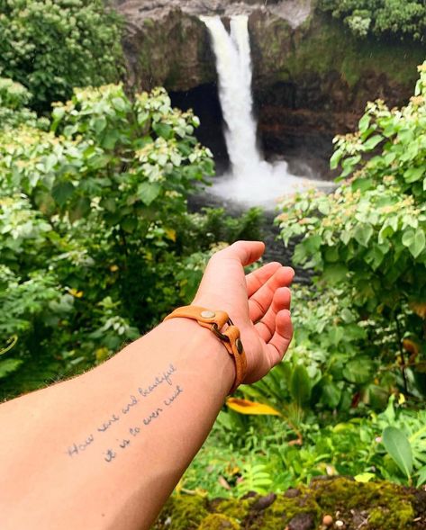 Give Thanks Tattoo, Small Tattoos To Get In Hawaii, How Rare And Beautiful It Is To Exist, Wrist Hand Tattoo, Good Bracelet, Hawaii Tattoos, Dope Tattoos For Women, Hand Tattoo, Dope Tattoos