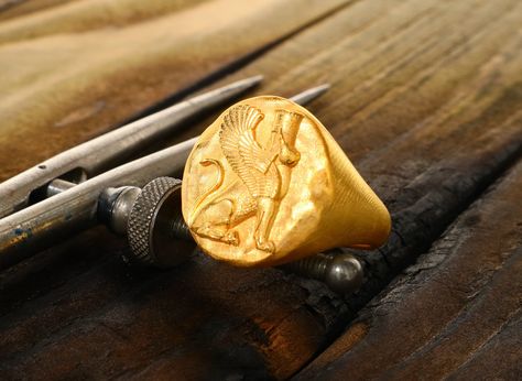 Persian Ring, Persian History, Winged Lion, Ancient Persia, Persian Empire, Ancient Persian, Masonic Ring, Human Head, Mythical Creature