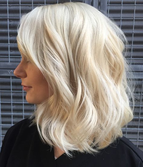 Bright Aveda Blonde Long Bob Bleach Blonde Bob, Bleach Blonde Hair, Blonde Bob Hairstyles, Blondes Have More Fun, Blonde Hair Shades, Bright Blonde, Blonde Hair Looks, Long Bob Hairstyles, Bleach Blonde