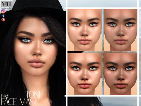 Female face in 8 swatches (4 realistic & 4 soft) - HQ Compatible. Sims 4 Bedroom, Sims 4 Cc Skin, Tumblr Sims 4, Sims 4 Collections, Female Face, Sims 4 Cc, The Sims Resource, Sims Resource, Sims Cc