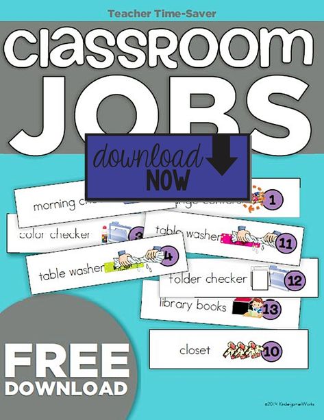 Kindergarten Classroom Jobs Picture List {Freebie Printable Download} Classroom Jobs Free Printables, Classroom Jobs Preschool Free Printable, Kindergarten Classroom Jobs, Classroom Jobs Free, Kindergarten Job Chart, Kindergarten Procedures, Kindergarten Jobs, Preschool Jobs, Classroom Job Chart