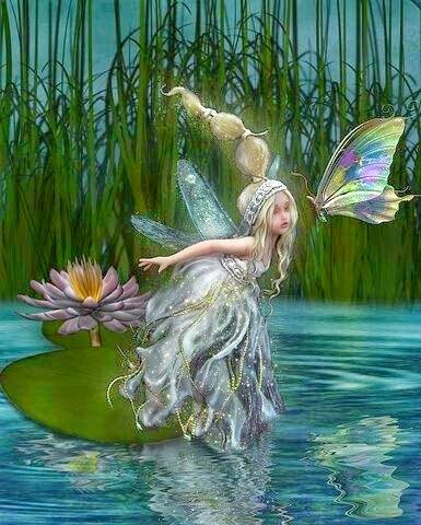 DragonsFaeriesElves&theUnseen : Water Faires around the World Magic Creatures, Fae Folk, Faery Art, Elves And Fairies, Slaap Lekker, Fairy Pictures, Fairy Artwork, Birds Nest, Love Fairy