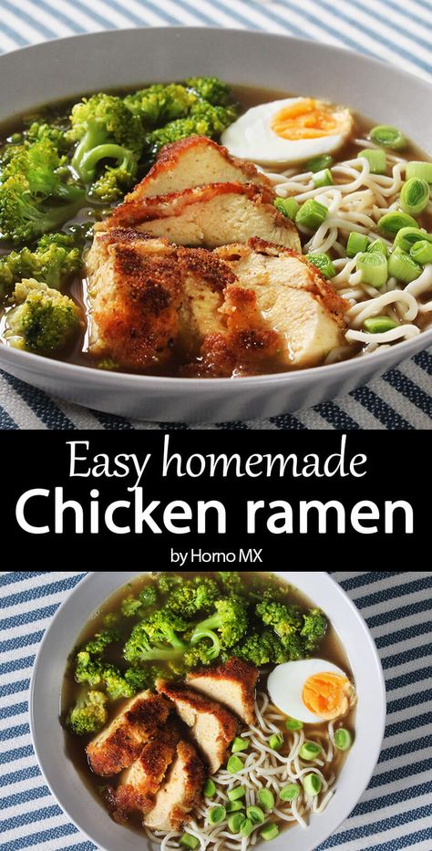 Homemade Chicken Ramen, Ramen Homemade, Corn Dip With Cream Cheese, Easy Chicken Ramen, Top Ramen Recipes, Ramen Noodle Bowls, Ramen Chicken, Chicken Ramen Recipe, Ramen Dinner