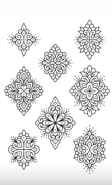 Ornamental Tattoo Design Mandalas, Front Ankle Tattoos, Ornamental Tattoo Design, Simple Mandala Tattoo, Henna Tattoo Stencils, Polish Tattoos, Traditional Tattoo Designs, Ancient Tattoo, Ornamental Design