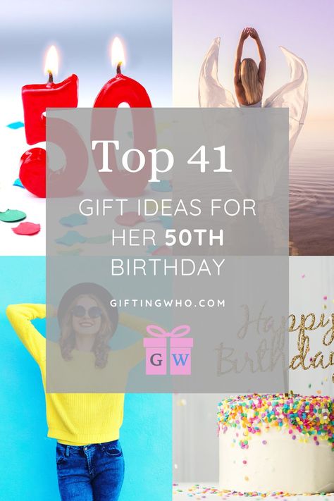 She’s turning 50 – what a milestone! GiftingWho recently conducted a study on what gifts people like to receive the most and found that women in their 50’s prefer to be gifted experiences over anything else, followed by clothing and accessories and then alcohol. With this in mind, we’ve put together a list of the best 50th birthday gifts for her, categorized into romantic, meaningful and unique. These gift ideas will inspire you to spoil your wife like she deserves on this special day! #gifts 50 Th Birthday Gift Ideas For Women, 50th Birthday Presents For Women, 50th Birthday Ideas For Women Turning 50, 50th Birthday Gift Ideas For Women, 50th Birthday Gift Ideas, Birthday Gift Ideas For Her, 50th Birthday Presents, Moms 50th Birthday, Turning 50