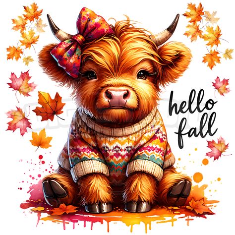 Print On Demand Designs, Fall Clipart, Cow Tshirt, Diy Tees, Cow Png, Sublimation Projects, Fall Png, Autumn Vibes, Trendy Fall