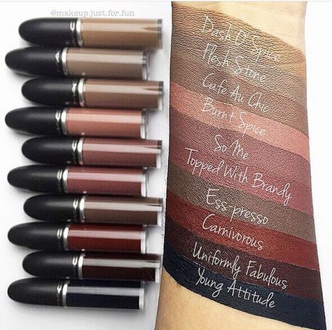 Mac Liquid Lipstick Swatches, Mac Liquid Lipstick, Mac Makeup Looks, Liquid Lipstick Swatches, Beautiful Lipstick, Beauty Corner, Lipstick Swatches, Lip Products, Makeup Swatches