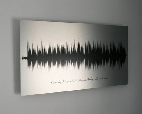 20 Year Anniversary Gifts, 11 Year Anniversary Gift, Steel Anniversary Gifts, Tin Anniversary Gifts, Sound Wave Art, Tin Anniversary, 30th Anniversary Gifts, Song Art, 10 Year Anniversary Gift