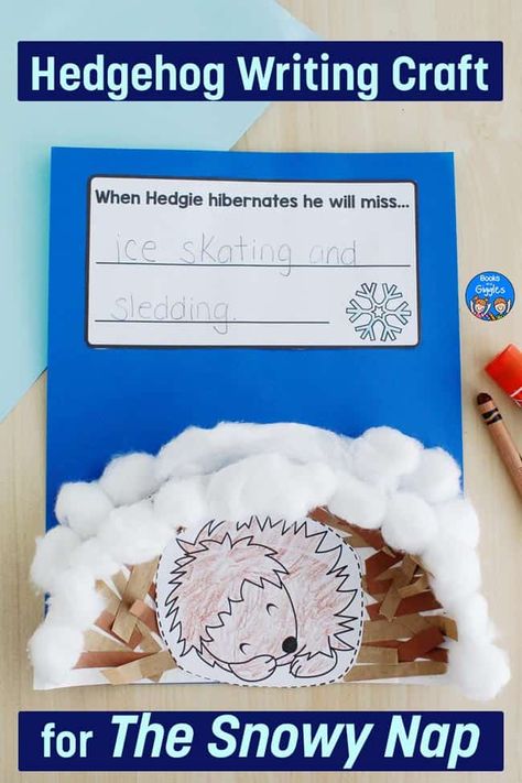 This hedgehog hibernation craft and writing activity goes with Jan Brett's book "The Snowy Nap". It is great in helping kindergarten and preschool kids to work on their fine motor skills. It would make a cute winter bulletin board or hallway display too! Animal Hibernation Preschool Crafts, Hibernating Preschool Activities, Hibernation Day Kindergarten, The Snowy Nap Activities, Hibernation Kindergarten Activities, Jan Brett Activities Preschool, Hedgehog Hibernation, Hibernation Preschool Theme, Grey Lengha