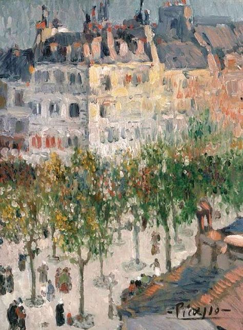 Pablo Picasso Boulevard de Clichy, Paris 1901 Maurice Utrillo, Pablo Picasso Art, Art Picasso, Pablo Picasso Paintings, Pierre Bonnard, Picasso Paintings, Spanish Painters, Picasso Art, Georges Braque