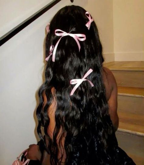 Pretty Pink Princess, Bow Hairstyle, Black Femininity, Baddie Hairstyles, Black Girls Hairstyles, Aesthetic Hair, Protective Hairstyles, Pretty Hairstyles, Hair Looks