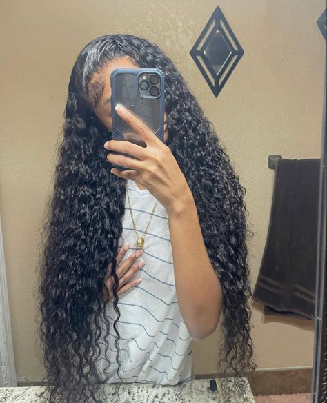 Curly Hair Sew In, Sew In Weave Hairstyles, Deep Wave Wig, Frontal Wig Hairstyles, Curly Crochet Hair Styles, Beautiful Dreadlocks, Birthday Hairstyles, Cool Braid Hairstyles, Wave Wig