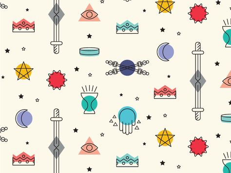 Tarot Pattern by Ainsley Wagoner Tarot Pattern, Tarot Logo, Pretty Patterns, Painted Signs, Personal Branding, Tarot Cards, Pattern Wallpaper, Ui Design, Instagram Feed