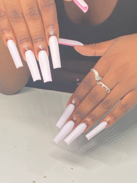 White Nails Pink Bottoms, Pink Bottom Nails, Long Nail Designs Square, Acrylic Nail Designs Classy, Bella Nails, Army Shorts, Long Square Nails, Super Cute Nails, Classy Nail Designs